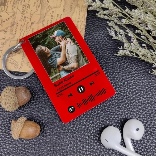Miniatura 15 de Llavero personalizado de Spotify con imagen, llavero acrílico personalizado para fotos, llavero de código de canción de música de Spotify escaneable