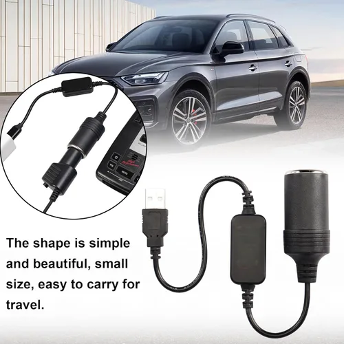 Miniatura 3 de CERRXIAN Cable de alimentación adaptador de toma de mechero de cigarrillos de 12V 8W macho USB A de 1 pie para cámara de salpicadero, GPS, tiras