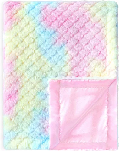 Miniatura 7 de Manta de satén sedoso para niñas con tela Minky de teñido anudado único con respaldo sedoso de seda suave de lujo para niños pequeños para dormir