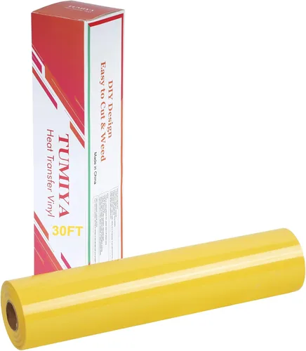 Miniatura 30 de TUMIYA Vinilo HTV - Vinilo de transferencia de calor de 12 pulgadas x 35 pies, vinilo dorado para planchar, rollo adhesivo brillante fácil de cortar