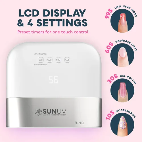 Miniatura 4 de SUNUV SUN3 - Lámpara de uñas LED UV profesional, luz UV con cable para uñas de gel y esmalte con 4 temporizadores y sensor inteligente, 39 cuentas