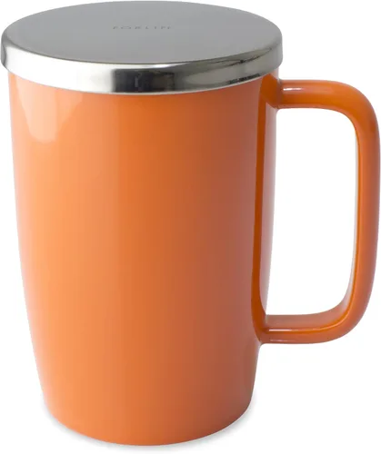 Miniatura 7 de FORLIFE Taza de preparación con acabado brillante de rocío con infusor de cesta y tapa inoxidable "Mirror", 18 onzas, lima