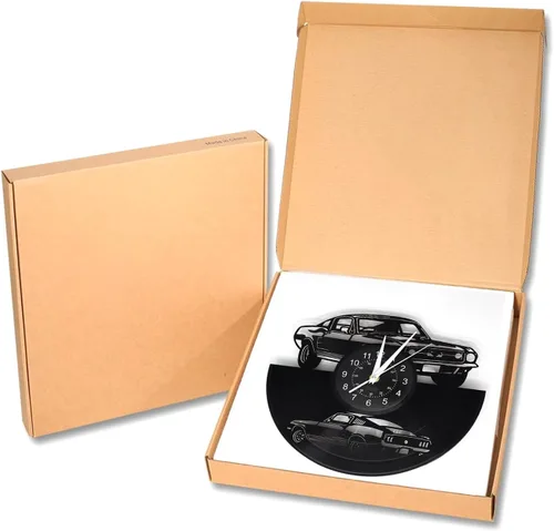 Miniatura 6 de Reloj de pared para automóvil, regalo para hombres, reloj de pared silencioso de cuarzo de 12 pulgadas, funciona con pilas, reloj de pared vintage Nl