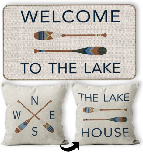Miniatura 8 de Welcome to The Lake - Felpudo decorativo para interiores y exteriores, 17 x 30 pulgadas, para entrada de sala de casa del lago, regalos para amantes