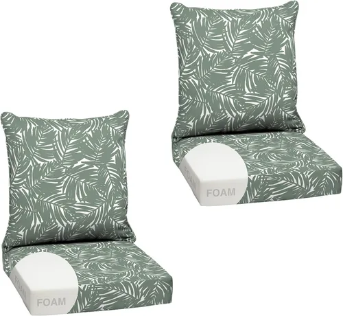 Miniatura 97 de Arden Outdoor Deep Seat Cushion Set, 24 x 24 pulgadas, Cojín para patio resistente al clima, a la lluvia y a la decoloración para silla, sofá y sofá
