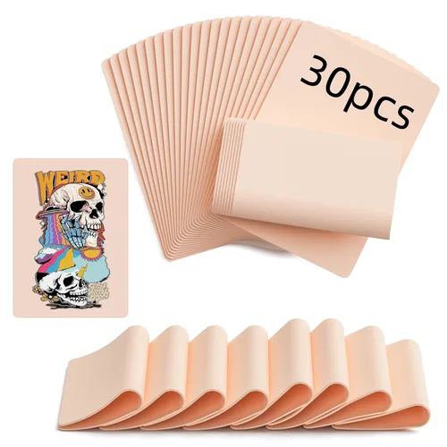 Miniatura 9 de 10 piezas de piel de práctica de tatuajes en blanco de 0.039 pulgadas de grosor, piel falsa de doble cara de 8 x 6 pulgadas, hojas de silicona