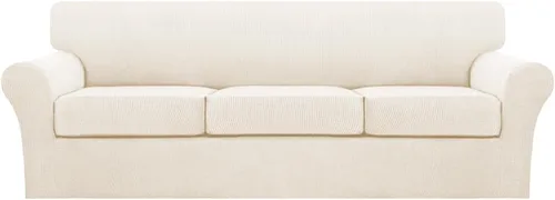 Miniatura 37 de Turquoize 2 fundas para sillas de sala de estar, funda de sofá con fundas de cojín individuales, funda de muebles para sillas (silla, beige biscotti)