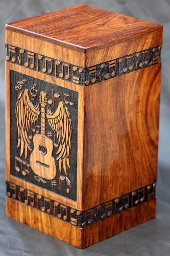 Miniatura 3 de Urna de palisandro hecha a mano, diseño de águila, urna de cremación personalizada para cenizas, grande (11 x 6, 250 pies cúbicos)