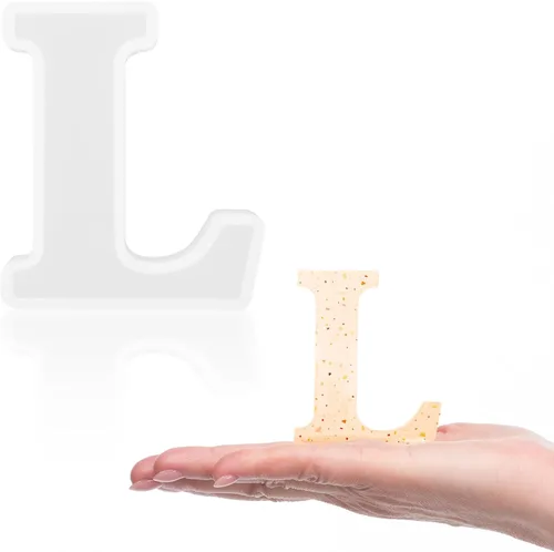 Miniatura 23 de Gartful Moldes de letras de resina, molde de resina epoxi del alfabeto mayúscula B, moldes de silicona 3D gruesos para hacer letras, arte