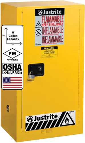 Miniatura 24 de Justrite 890200 - Gabinete para almacenamiento de seguridad, de tamaño pequeño, para almacenar productos inflamables, manual, con 1 puerta, de acero