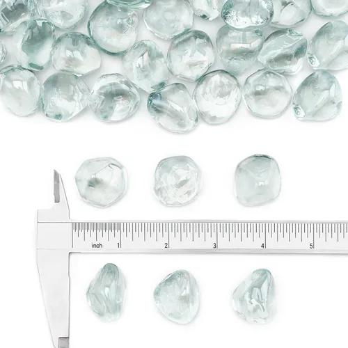 Miniatura 2 de Stanbroil Diamantes de cristal de fuego de 10 libras, vidrio de fuego de 1/2 pulgada para chimenea, hoguera y paisajismo, brillo de hielo de cristal