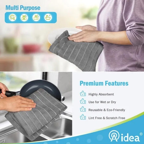 Miniatura 6 de AIDEA Paquete de 8 toallas de cocina de microfibra, toallas de cocina de microfibra, suaves y absorbentes, paños de cocina multiusos para el hogar