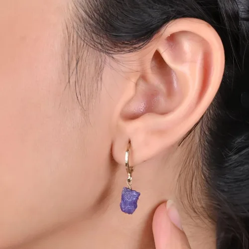 Miniatura 34 de Gempires Handmade Gemstone Hoop Earrings Raw Crystal Dangle Jewelry Hypoallergenic Gold Plated Lightweight Elegant Jewelry Gifts For Women