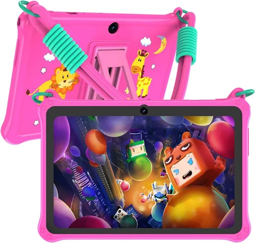 Miniatura 9 de PRITOM Tablet infantil de 7 pulgadas con cordón, tableta Android 13 de 32 GB con WiFi, cámara dual, educación, juegos, software para niños Azul