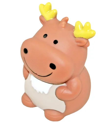 DolliBu Moose Bath Buddy Squirter - Juguete de baño de goma de alce flotante, divertido juego de baño para niños pequeños, lindo y suave juguete de