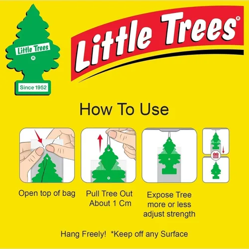 Miniatura 5 de LITTLE TREES Ambientador de coche Árbol de papel colgante para el hogar o el coche Fresco por la mañana Paquete de 3