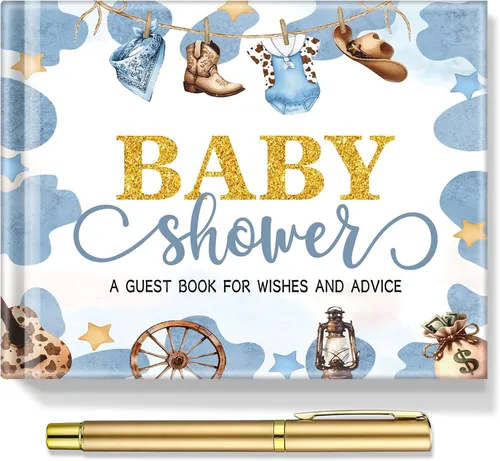 Miniatura 21 de Fuyoooo 27 piezas de libro de invitados para baby shower de safari en la jungla con tarjeta de lugar floral y sello de inicio de sesión para baby