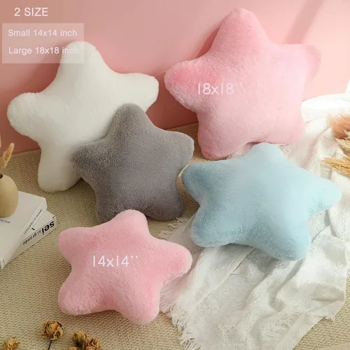 Miniatura 3 de YRXRUS Almohadas de estrella, almohada en forma de estrella negra, regalos de almohada decorativa, bonita decoración de habitación de felpa