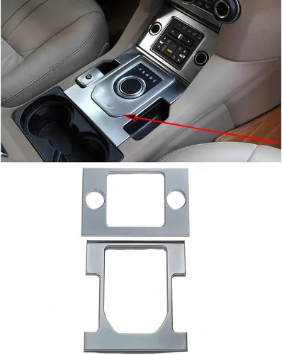 Miniatura 9 de YIWANG Adhesivo ABS cromado para panel de cambio de marchas, 2 unidades, para Land Rover Discovery 4 2012-2017 Accesorios de coche (negro brillante)