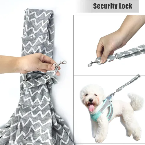 Miniatura 6 de Transportador reversible para mascotas, perros y gatos, correa ajustable de hasta 12 libras para perros pequeños, gatos, manos libres, bolsas