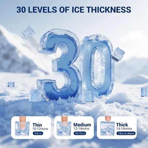 Miniatura 8 de Máquina de hielo comercial de 550 libras/24 horas, 132 cubitos de hielo listos en 5-15 minutos con contenedor de almacenamiento de 400 libras
