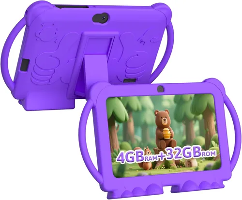 Miniatura 8 de HOTTABLET Tableta para niños de 7 pulgadas, Android 12, 4 GB de RAM, 32 GB de ROM, expansión de 512 GB, con control parental, WiFi, Bluetooth