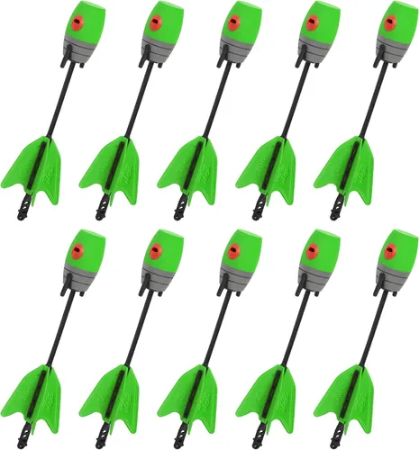 Miniatura 8 de Zing Zonic - Paquete de recambio de flechas silbantes, 10 flechas rojas, compatible con HyperStrike Firetek Z-Tek Z-Curve Z-Bow para niños Rojo
