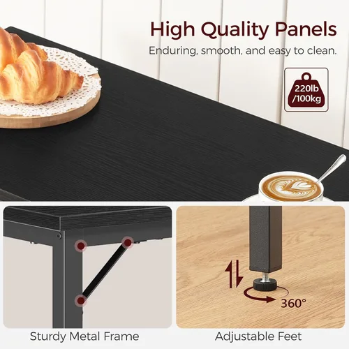 Miniatura 7 de MAHANCRIS Mesa de Bar Estrecha, Mesa de Pub de 160 cm para Sala de Estar, Mesas de Bar con Estructura de Metal Resistente, Mesa de Bar Conectable