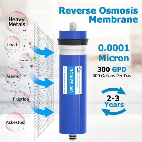 Miniatura 2 de Filtro de membrana de ósmosis inversa 300 GPD RO de 12 x 3 pulgadas, repuesto para debajo del fregadero, sistema purificador de filtración de filtro