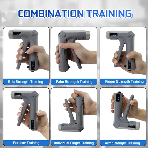Miniatura 6 de Kit de entrenamiento de fuerza de agarre de mano, juego de entrenamiento de agarre de mano con resistencia ajustable, 2 estiradores de dedos