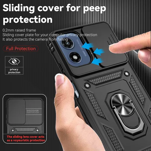 Miniatura 3 de Funda para teléfono SunStory para Motorola Moto G Play 2024 con protector de pantalla HD y cubierta deslizante para la cámara y soporte con patas