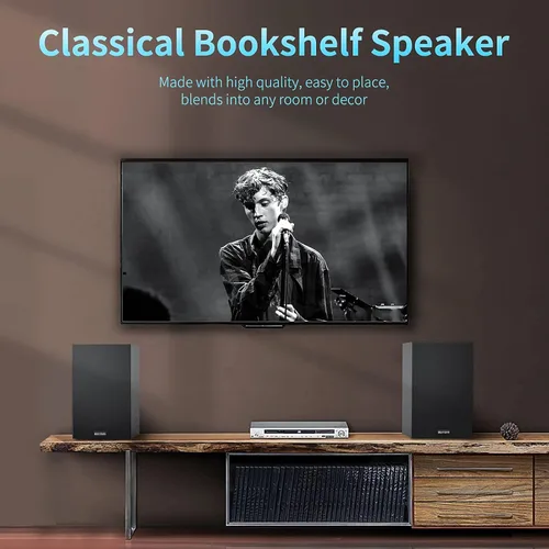 Miniatura 6 de BESTISAN Altavoces de estantería alimentados de 4 pulgadas con graves profundos, altavoces de monitor de estudio Bluetooth 5.0, altavoces de audio
