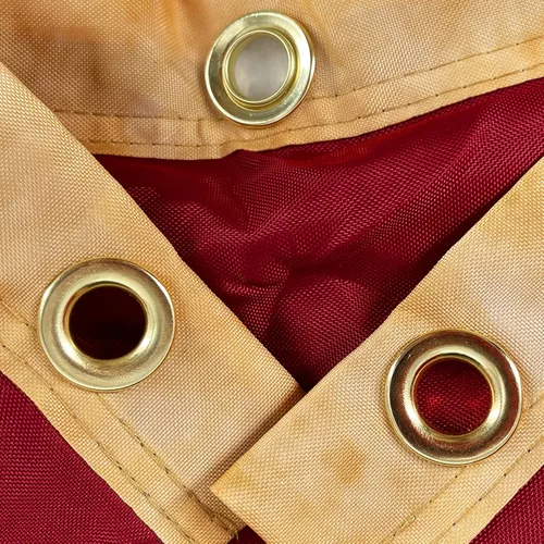 Miniatura 4 de Banderines de 1.5 x 3 pies con diseño de bandera estadounidense antigua manchada de té, medio abanico con estrellas bordadas totalmente plisadas