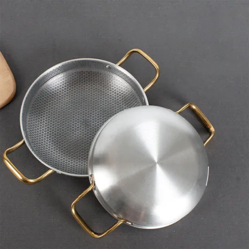 Miniatura 8 de Angoily Sartén antiadherente de acero inoxidable con forma de panal para mariscos, cangrejos de río y huevos, utensilios de cocina compatibles