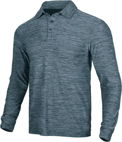 Miniatura 47 de NAVISKIN Camisas polo para hombre, de secado rápido, UPF 50, manga larga y corta, que absorben la humedad