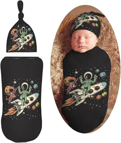 Miniatura 8 de Manta para envolver con pelota de fútbol para recién nacido, con juego de gorro, saco de dormir suave para bebé, elástico y ajustable, mantas