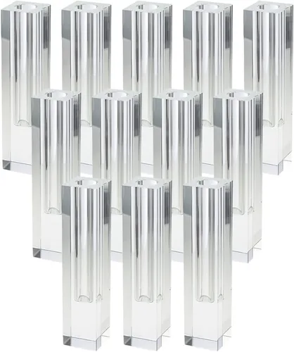 Miniatura 9 de Serene Spaces Living Jarrón cuadrado pequeño y moderno de cristal, florero decorativo para centros de mesa de boda, eventos, fiestas, detalles