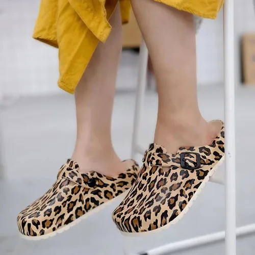 Miniatura 6 de Zuecos de jardín para mujer, zapatos cómodos de EVA sin cordones, bonitos zuecos impermeables impresos para enfermeras, hogar, exteriores, cocina
