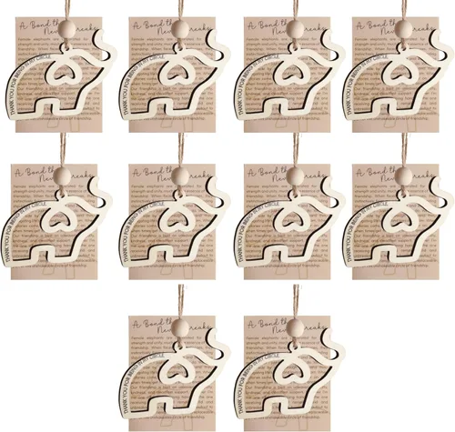 Miniatura 8 de Adorno de elefante de la amistad con tarjeta de regalo, regalos de cumpleaños para mejores amigas para mujeres, adorno colgante decorativo