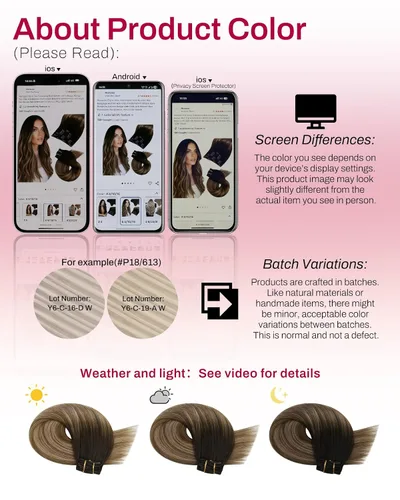 Miniatura 7 de Moresoo Extensiones de cabello humano con clip, balayage, color marrón oscuro a marrón dorado con clip, extensiones de cabello humano con clip, 5