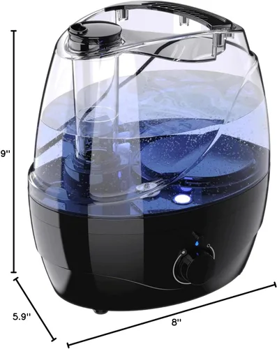 Miniatura 8 de Humidificadores para dormitorio y habitación grande, humidificador de niebla fría de 2.2L para bebé, 30 horas con funcionamiento silencioso