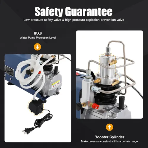 Miniatura 5 de Bomba eléctrica del compresor de aire PCP,30 MPa 4500psi Compresor portátil Compresor de aire de alta presión Inflador eléctrico PCP,Bomba de aire