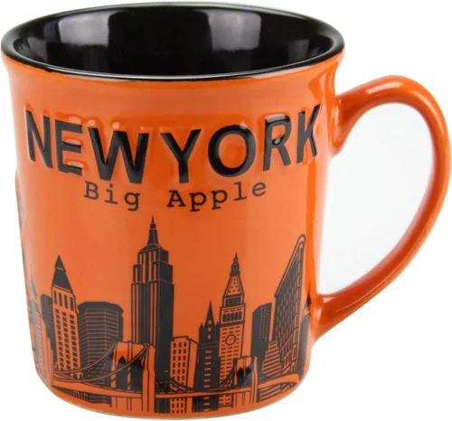 Miniatura 3 de Tazas de cerámica jumbo New York Big Apple City Skyline - 12oz (azul)