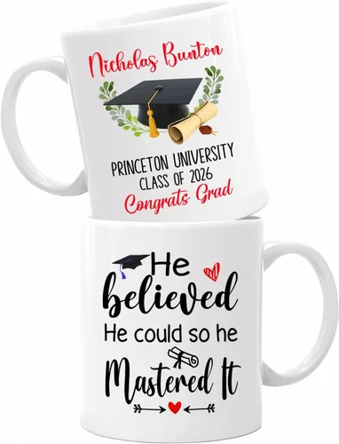 Miniatura 16 de Taza de viaje de graduación personalizada, Trust Me I Have A Master's Degree Destiny - Taza de café blanca, taza de café de graduación de 11 onzas