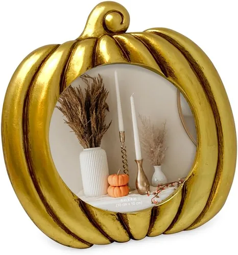 Isaac Jacobs - Marco de fotos en forma de calabaza de 4 x 4 para decoración de Halloween u otoño, mesa de fotos y exhibición de pared para colgar (4