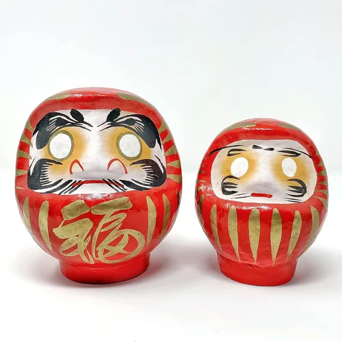 Miniatura 5 de Muñeca Daruma, fabricada en Japón, 4.7 pulgadas, buena suerte y buenos deseos (rojo)
