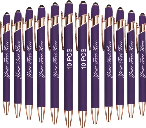 Miniatura 18 de 10 bolígrafos personalizados con nombre y texto para mujeres y hombres, bolígrafos personalizados con grabado gratis, regalos para negocios