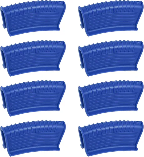 Miniatura 10 de uxcell 4 piezas de soporte de silicona para mango de sartén caliente, funda antideslizante resistente al calor para cocina, ollas y sartenes, Azul