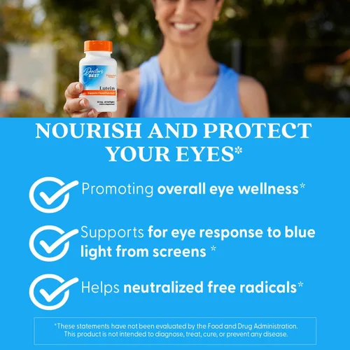 Miniatura 6 de Doctor's Best Suplemento de luteína de 20 mg con zeaxantina de 1 mg - Luteína para los ojos, vitaminas para la salud ocular para hombres y mujeres