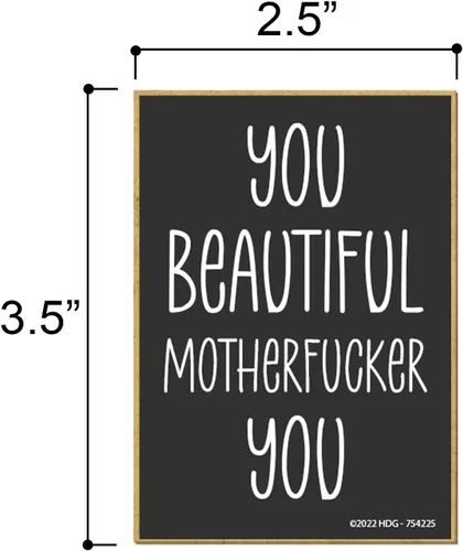 Miniatura 2 de Honey Dew Gifts, You Beautiful Motherfucker You, 2.5 x 3.5 pulgadas, fabricado en Estados Unidos, decoraciones de taquilla, imanes de refrigerador